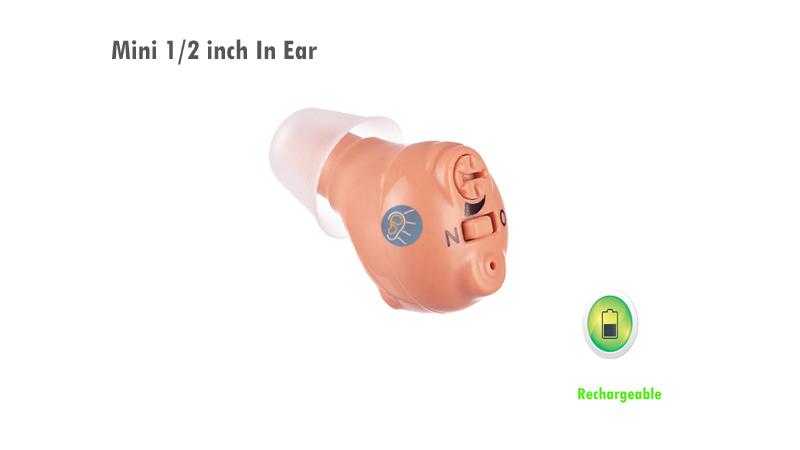 Seulement des mini prothèses auditives rechargeables de 1/2 pouce